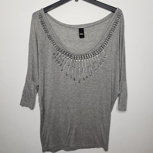 OBEY Dolman 3/4 Sleeve Graphic Women's Top Size S